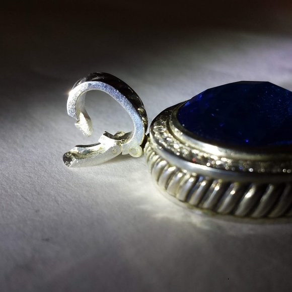 Sterling Silver Halo Cz Pendant Enhancer - Picture 7 of 14